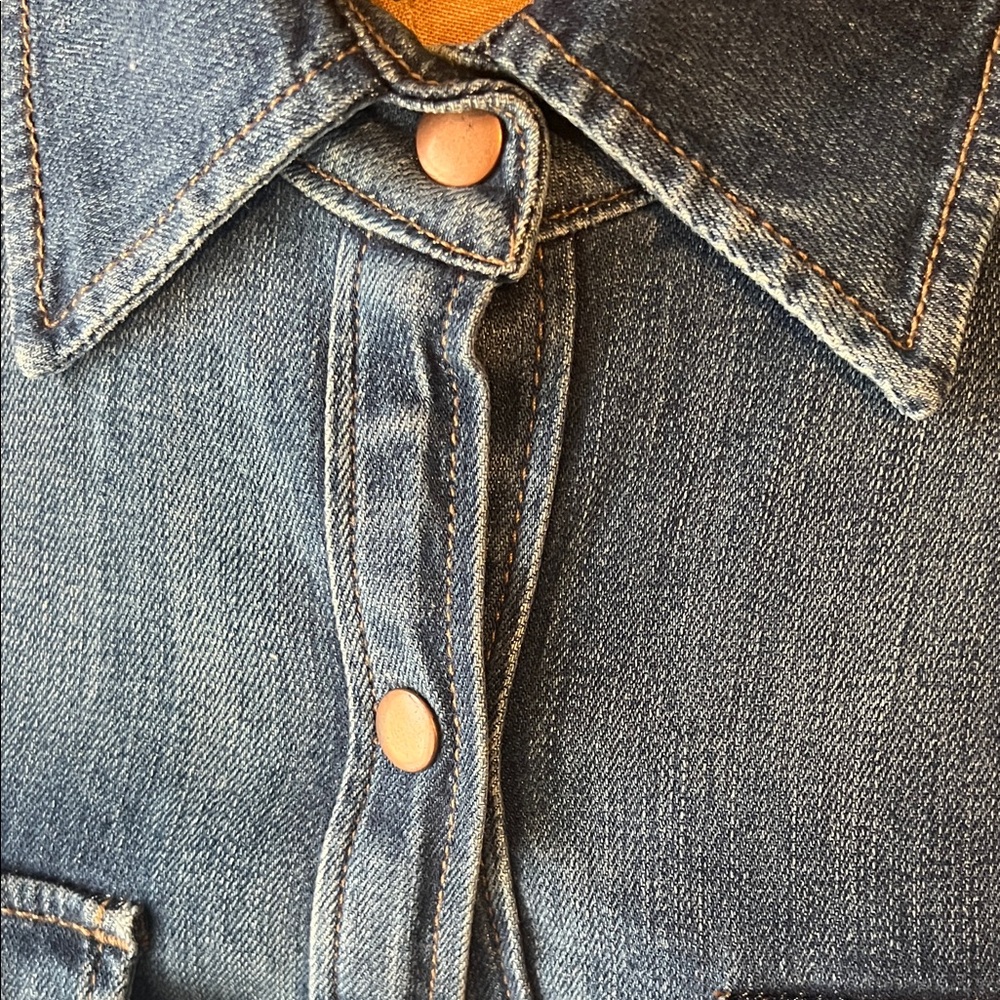 Denim Button-Down Shirt - Blue - Picture 2 of 5